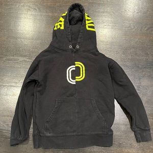 Overtime adult small black and green and white hoodie sweatshirt